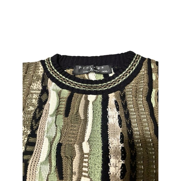 Protege Collection XXL 3D Knit Sweater Coogi Style Multicolor Textured Mens - Picture 2 of 8
